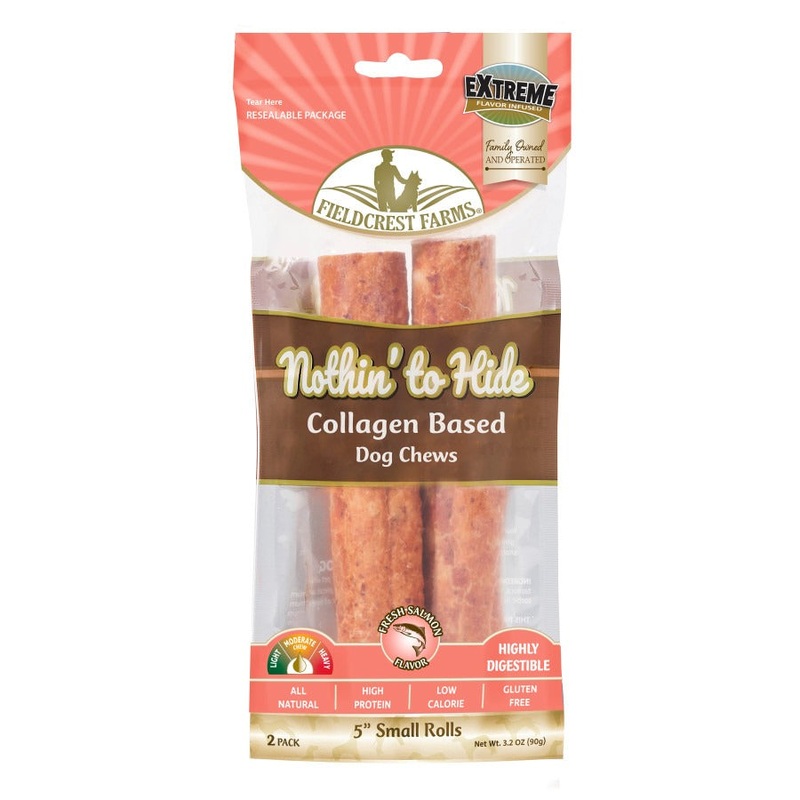 Fieldcrest Farms Nothin’ to Hide Collagen Roll Dog Chew Salmon Small 2 Pk
