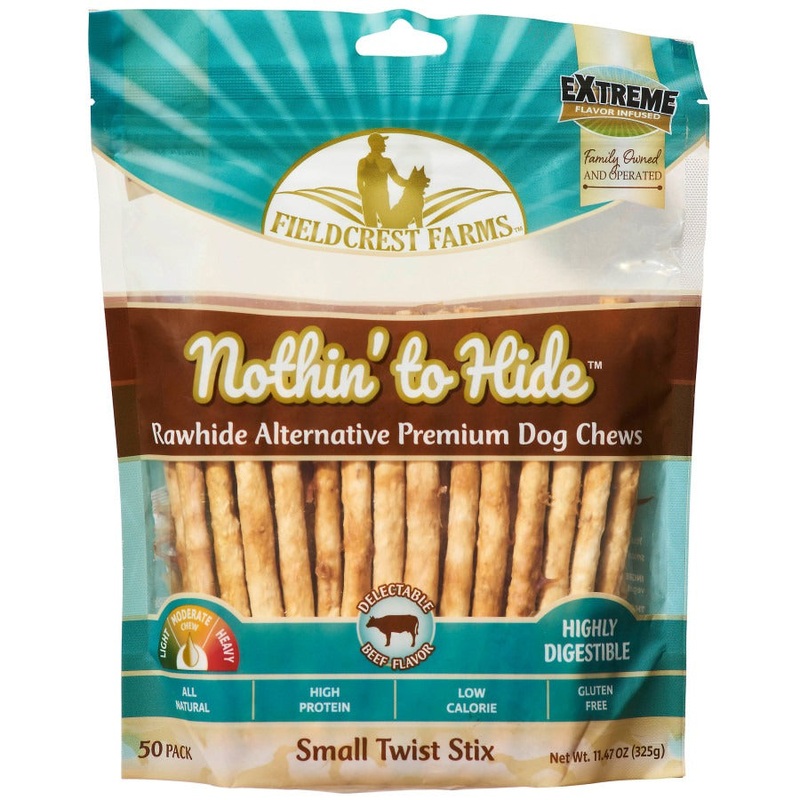 Fieldcrest Farms Nothin’ To Hide Twist Stix Dog Treat Beef 50 Pk