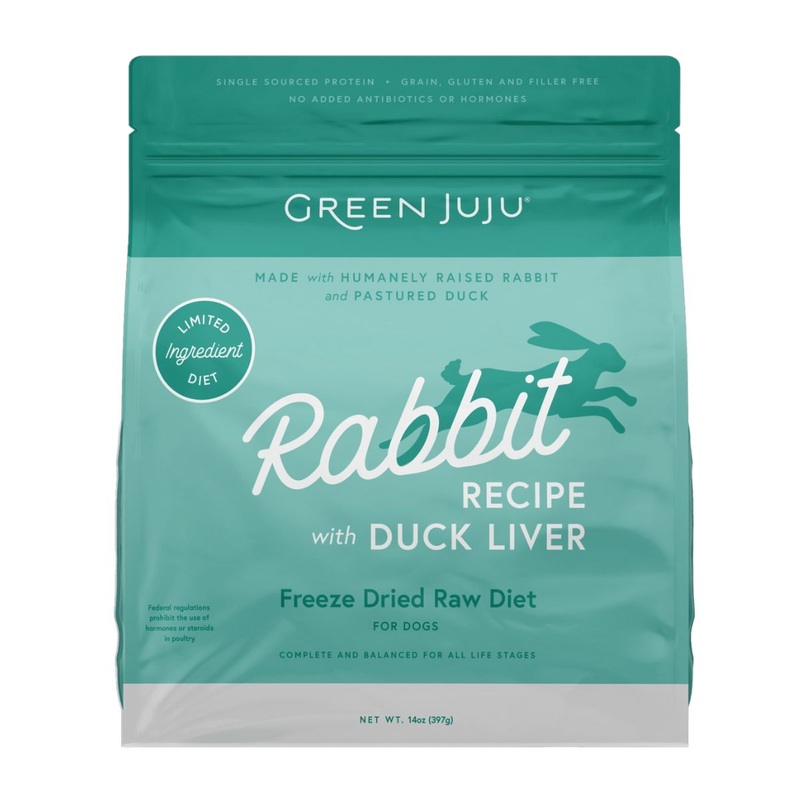 Green Juju Freeze Dried Rabbit Duck Liver Raw Dog Food 14oz