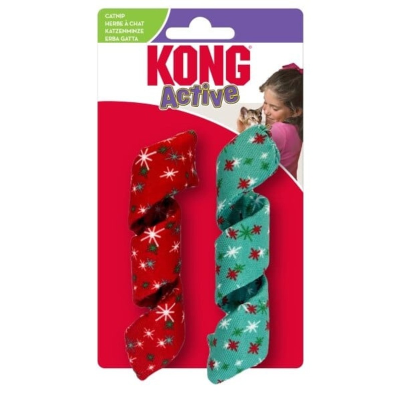 KONG Holiday Cat Active Curlz Cat Toy 2-pk