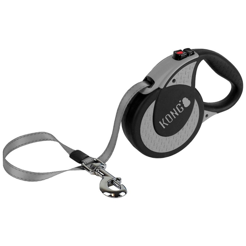 KONG Retractable Ultimate Reflective Retractable Dog Leash, Grey, X-Large: 16-ft long, 0.6-in wide