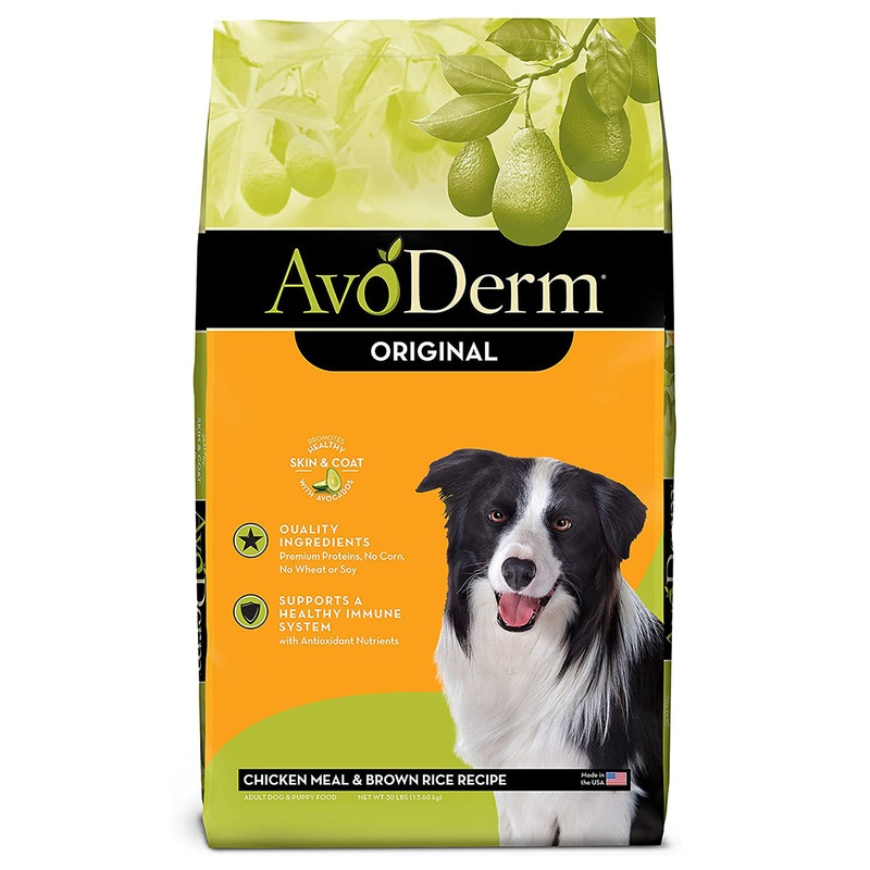 AvoDerm Original Dry Dog Food – Chicken & Brown Rice – 30lb Bag