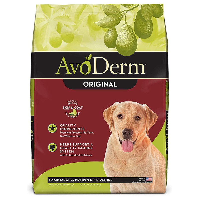 AvoDerm Original Dry Dog Food – Lamb & Brown Rice – 15lb Bag