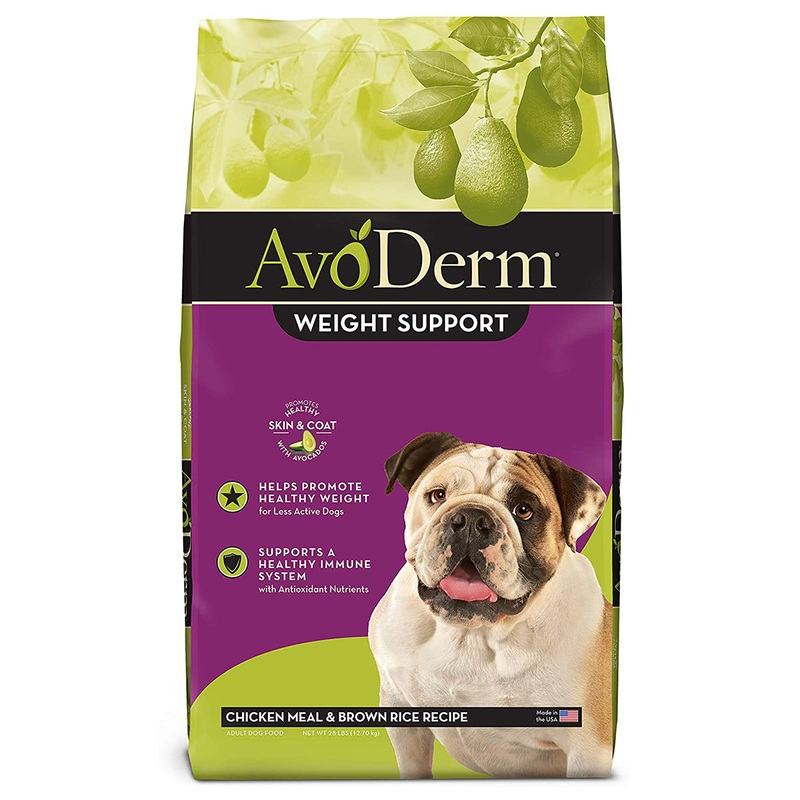 AvoDerm Weight Support Dry Dog Food – Chicken & Brown Rice – 28lb Bag