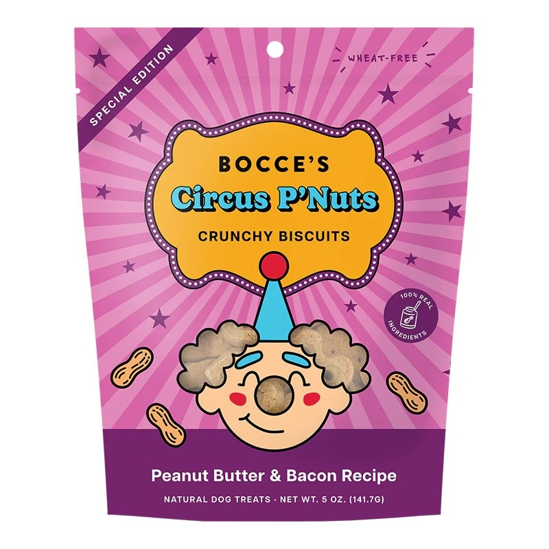Bocce’s Circus P’Nuts Crunchy Biscuits Dog Treats 6oz