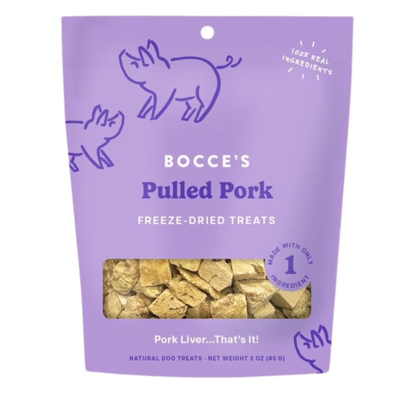 Bocce’s Pulled Pork Freeze-Dried Dog Treats 3oz