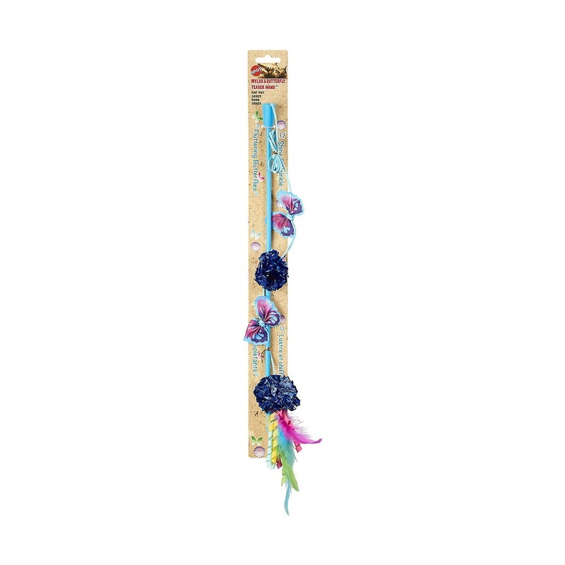 Ethical Cat Wand Butterfly Mylar Teaser Wand Cat Toy Assorted