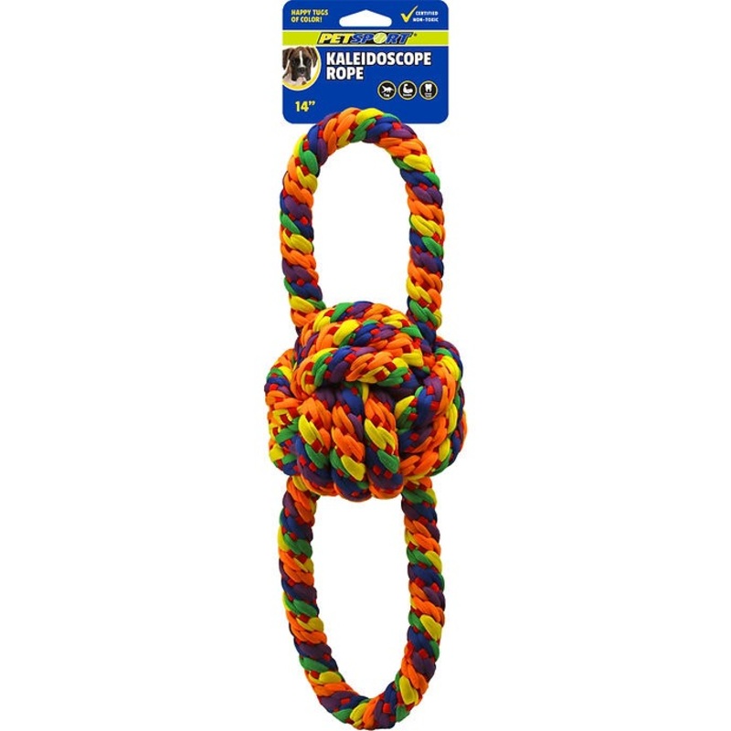 PetSport Kaleidoscope Rope Double Handle Knot Ball 14 Dog Toy