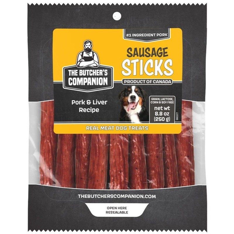 The Butcher’s Companion Pork & Liver Recipe Sausage Sticks Dog Treats 6.2oz