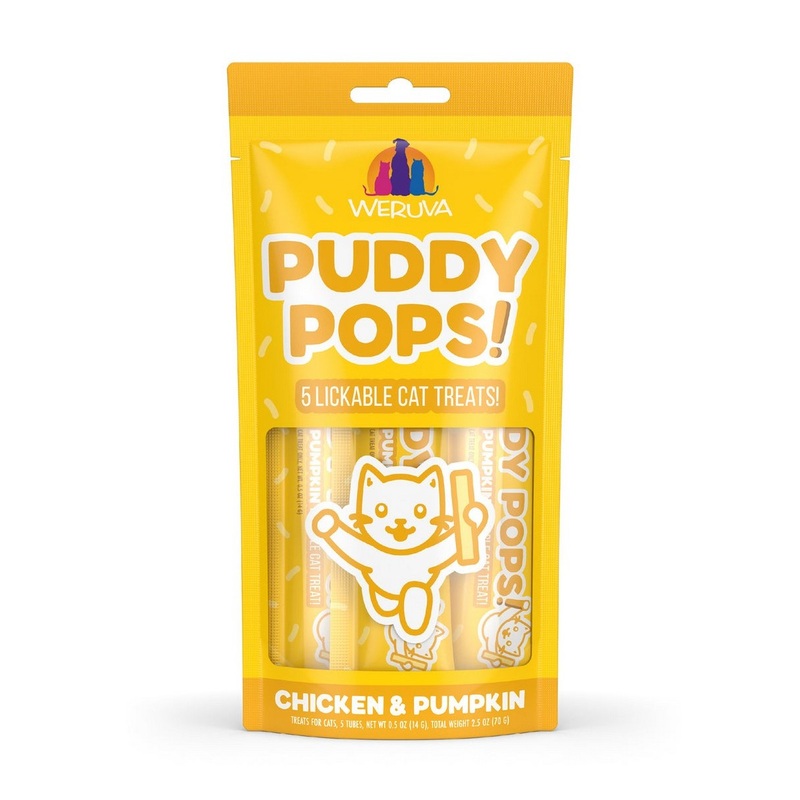 Weruva Puddy Pops Lickable Chicken & Pumpkin Cat Treats 5 Pack