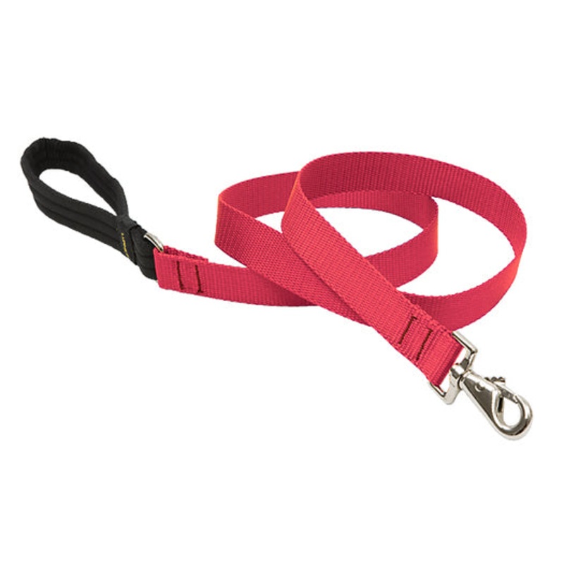 Lupine Large Dog Basics Padded Handle Leash Red 6’x1