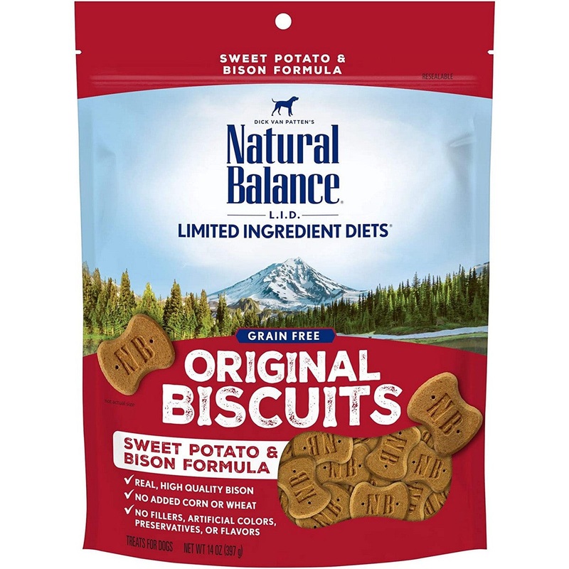 Natural Balance L.I.D. Bison Sweet Potato Biscuits Dog Treats 8oz
