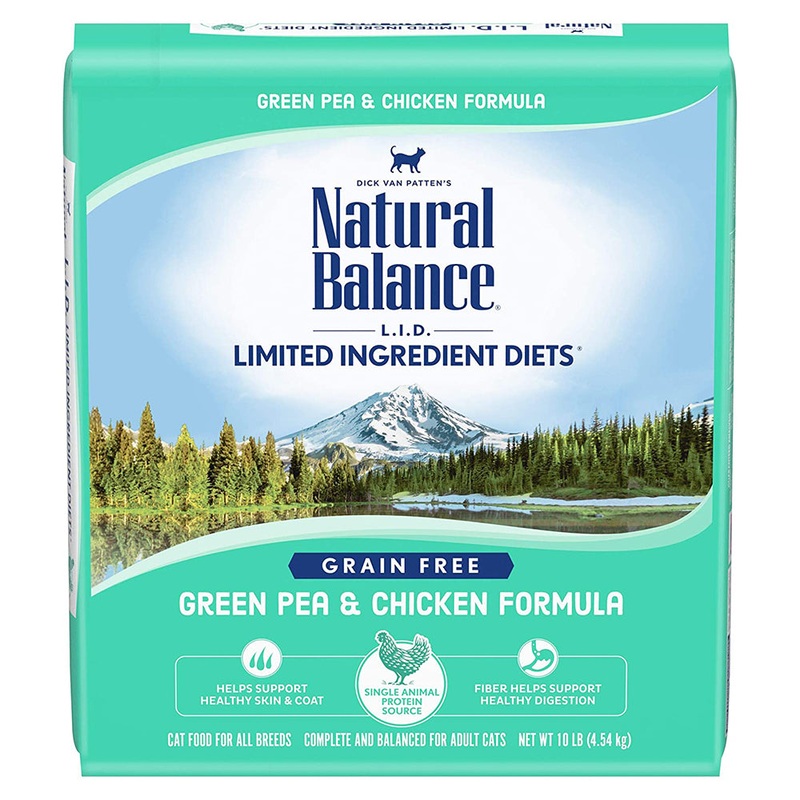Natural Balance L.I.D. Limited Ingredient Diet Dry Cat Food – Green Pea & Chicken – 10lb Bag