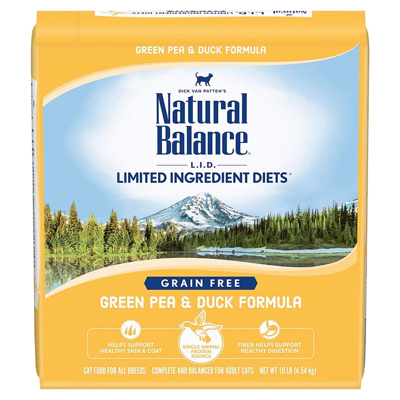 Natural Balance L.I.D Limited Ingredient Diet Dry Cat Food – Green Pea & Duck – 10lb Bag