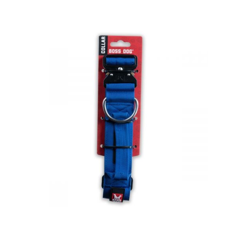 Boss Dog Tactical Collar 2 Wide 20-28 XLarge Solid Blue