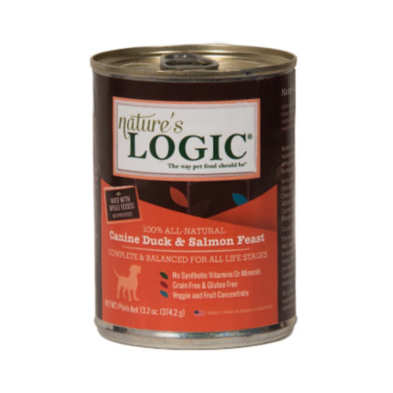Nature’s Logic Duck Salmon Feast Canned Wet Dog Food 13.2oz