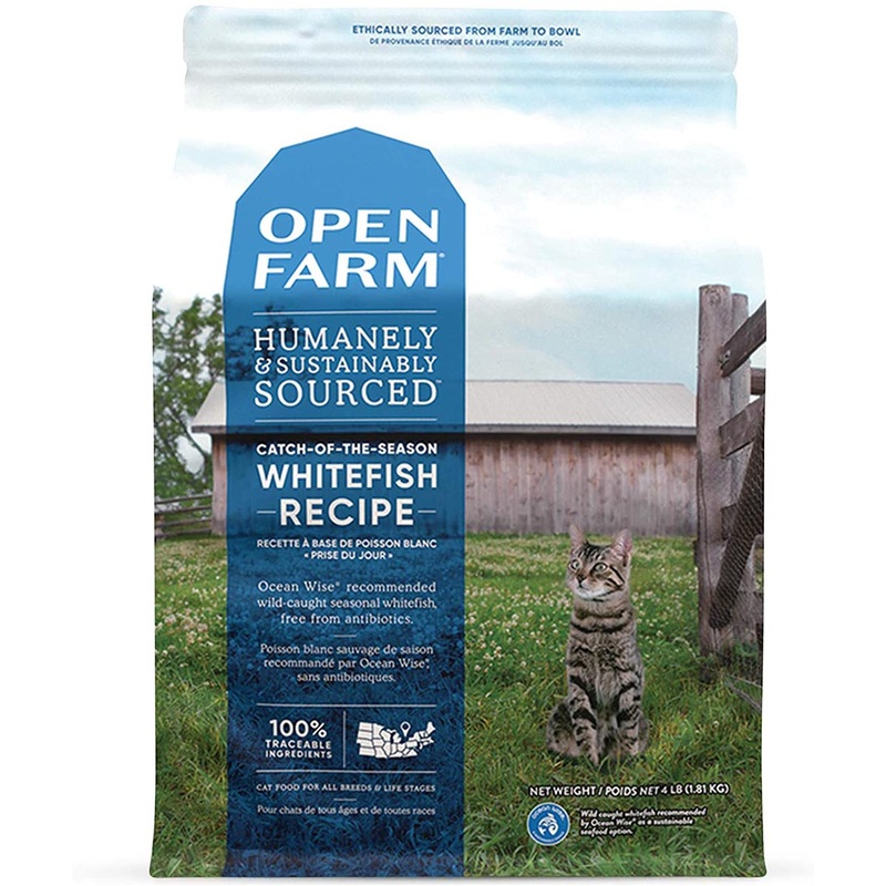Open Farm Grain-Free Dry Cat Food – Catch-of-the-Season Whitefish – 4lb Bag