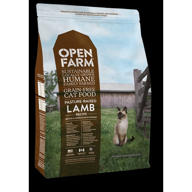 Open Farm Grain-Free Dry Cat Food – Pasture Raised Lamb – 4lb Bag