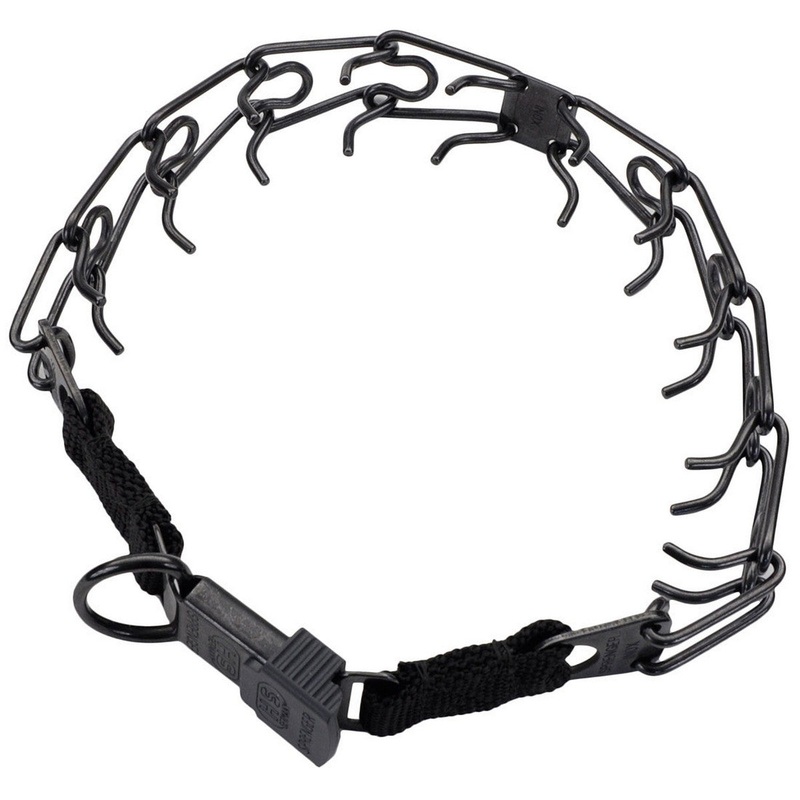 Coastal Herm. Sprenger Black Stainless Ultra-Plus Dog Prong Training Collar with ClicLock 24