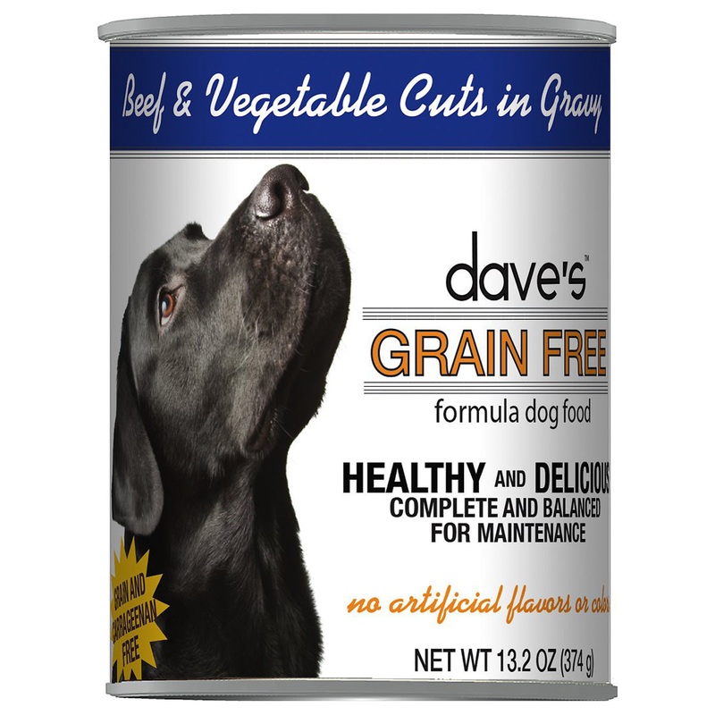 Dave’s Pet Food Grain Free Wet Dog Food – Beef & Vegetable in Gravy – 13oz Can