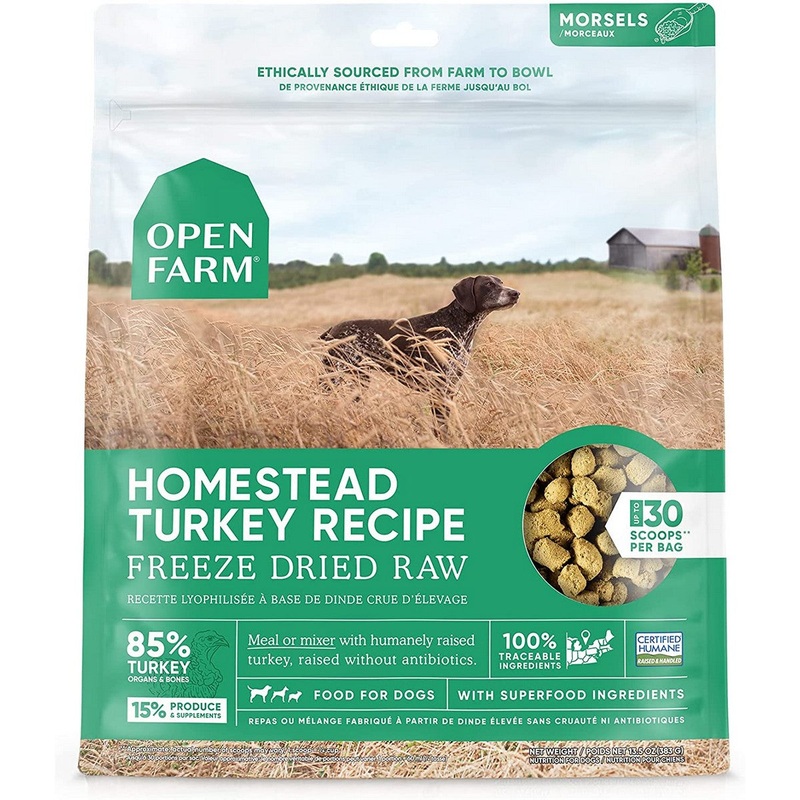Open Farm Freeze-Dried Raw Dog Food – Turkey Homestead – 13.5oz Bag