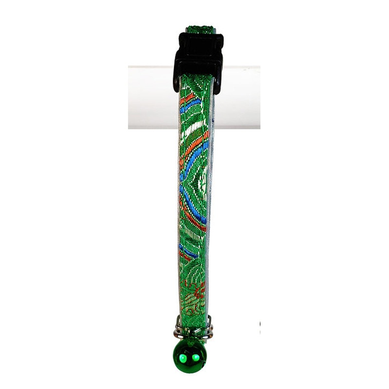 Goli Design Polyester Jeweli Green Reflective Cat Collar 7.25