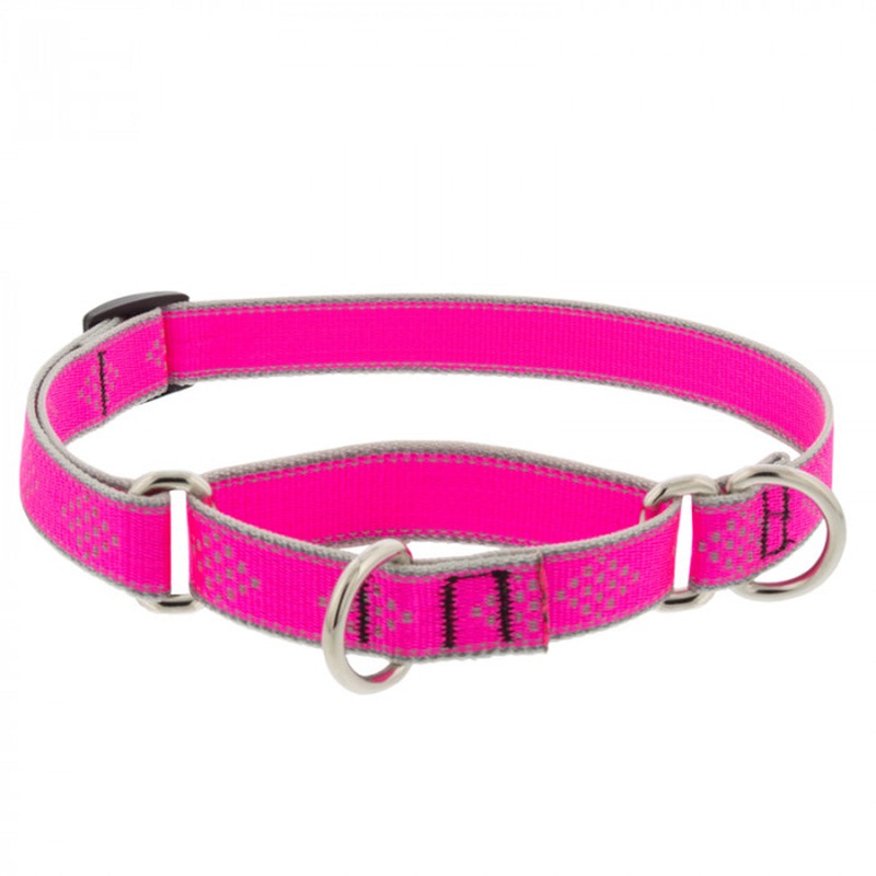 Lupine Dog Collar Martingale 3/4 Wide X 14-20 Neck Size Pink Diamond