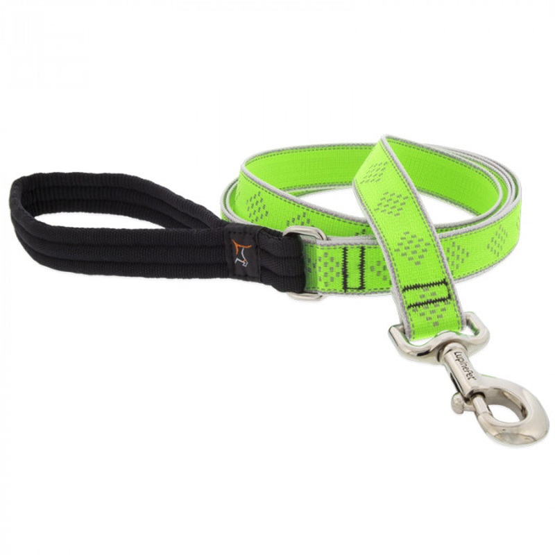 Lupine Dog Leash 1 Width X 6′ Length High Lights Green Diamond