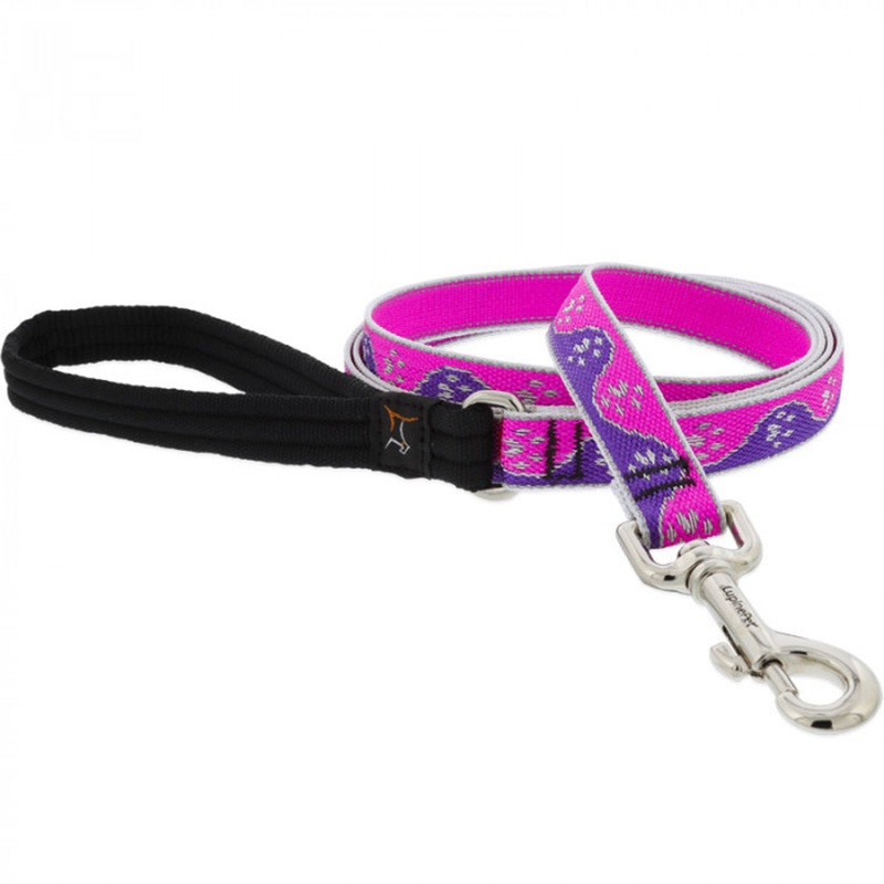 Lupine Dog Leash 3/4 Width X 6′ Length High Lights Pink Paws