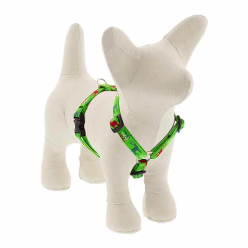 Lupine Holiday Designs Roman 1/2 Wide 12-20 Girth Size Happy Holidays Green Dog Harness