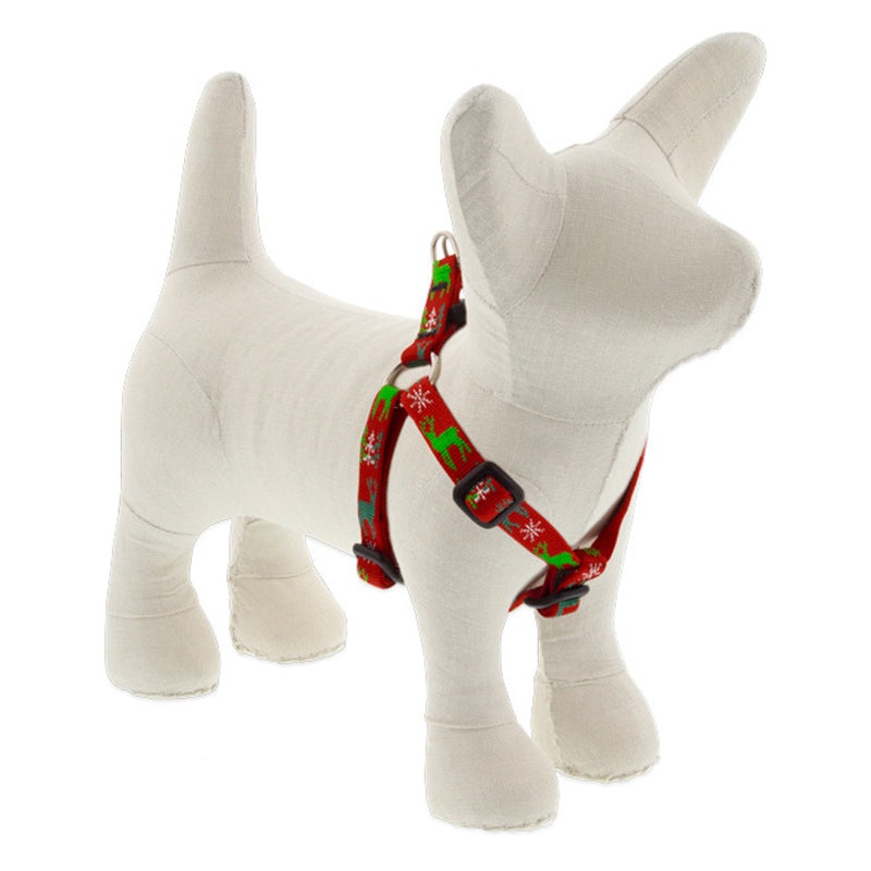 Lupine Holiday Step-In 1/2 Wide 12-18 Girth Size Happy Holidays Red Dog Harness