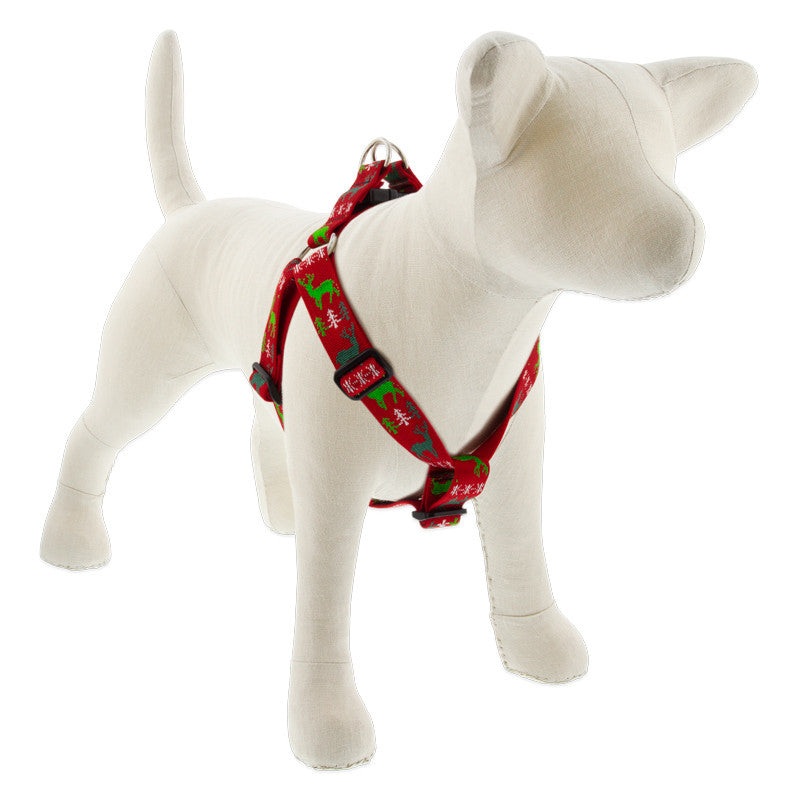Lupine Holiday Step-In 3/4 Wide 19-28 Girth Size Happy Holidays Red Dog Harness