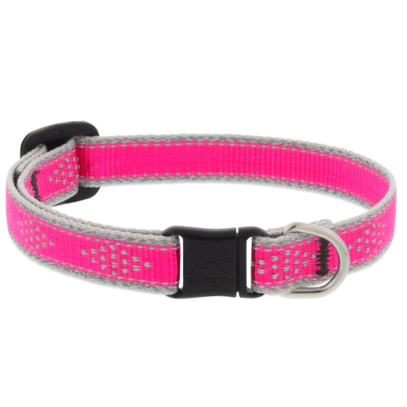 Lupine Reflective Safety Cat Collar 1/2 Wide 8-12 Neck Size Pink Diamond