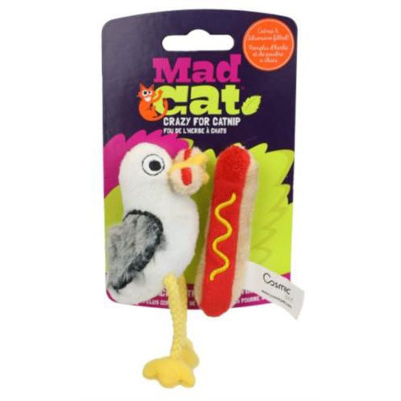 Mad Cat Hot Dog Thief 2pk Cat Toy