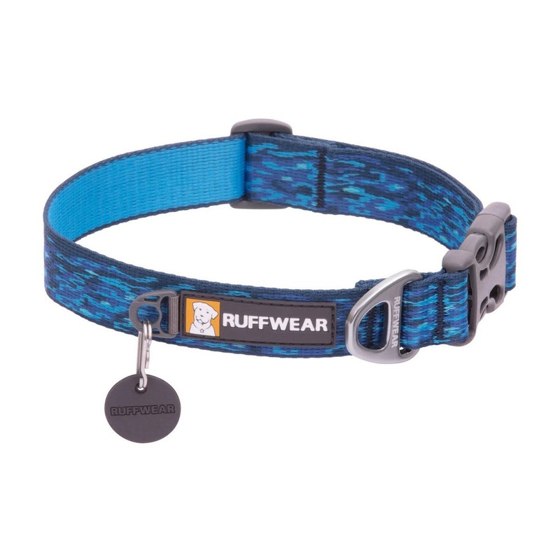 Ruffwear Flat Out Dog Collar Small 11-14 Oceanic Distortion
