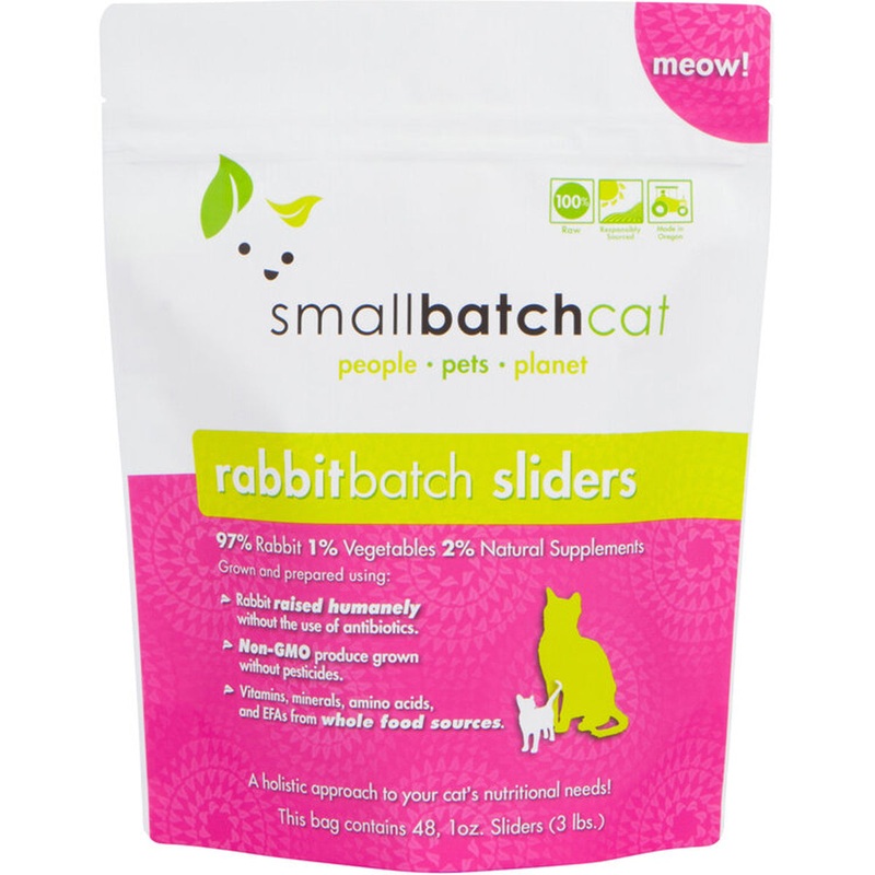 Smallbatch Cat Frozen Sliders Rabbit Cat Food 3lb