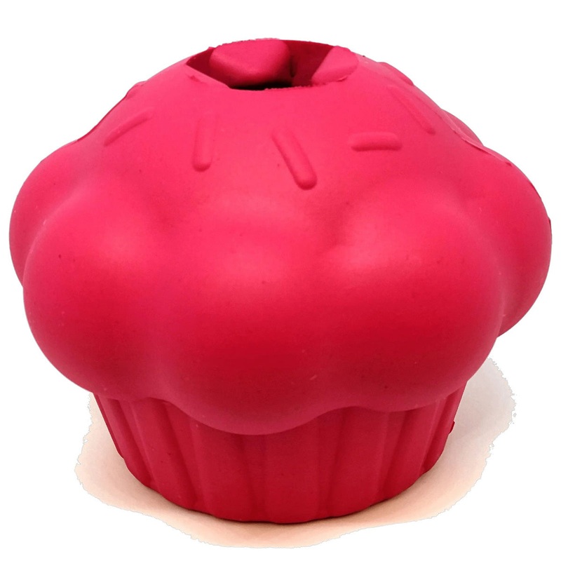 SodaPup Cupcake Rubber Chew Dog Toy Medium Pink