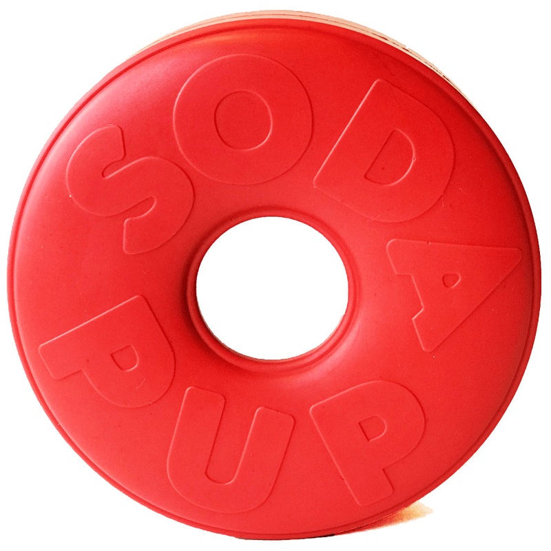 SodaPup Life Ring Durable Rubber Red Treat Dispenser & Chew Dog Toy Large