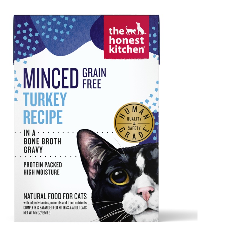 The Honest Kitchen Grain Free Wet Cat Food – Minced Turkey – 5.5oz Pouch