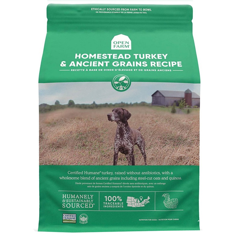 Open Farm Ancient Grains Dry Dog Food – Homestead Turkey & Ancient Grains – 4lb Bag