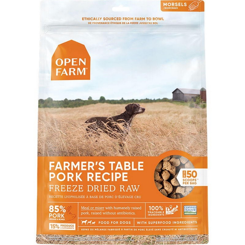 Open Farm Freeze Dried Raw Farmer’s Table Pork Dog Food 22oz