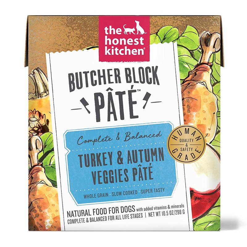 The Honest Kitchen Butcher Block Wet Dog Food – Turkey & Autumn Veggies Recipe – 10.5oz