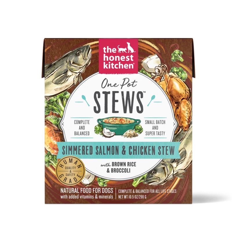 The Honest Kitchen One Pot Stews Wet Dog Food – Simmered Salmon & Chicken – 10.5oz Pouch