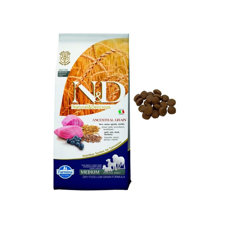 Farmina N&D Ancestral Grain Dry Dog Food – Lamb, Blueberry, Spelt, & Oats – 26.4lb