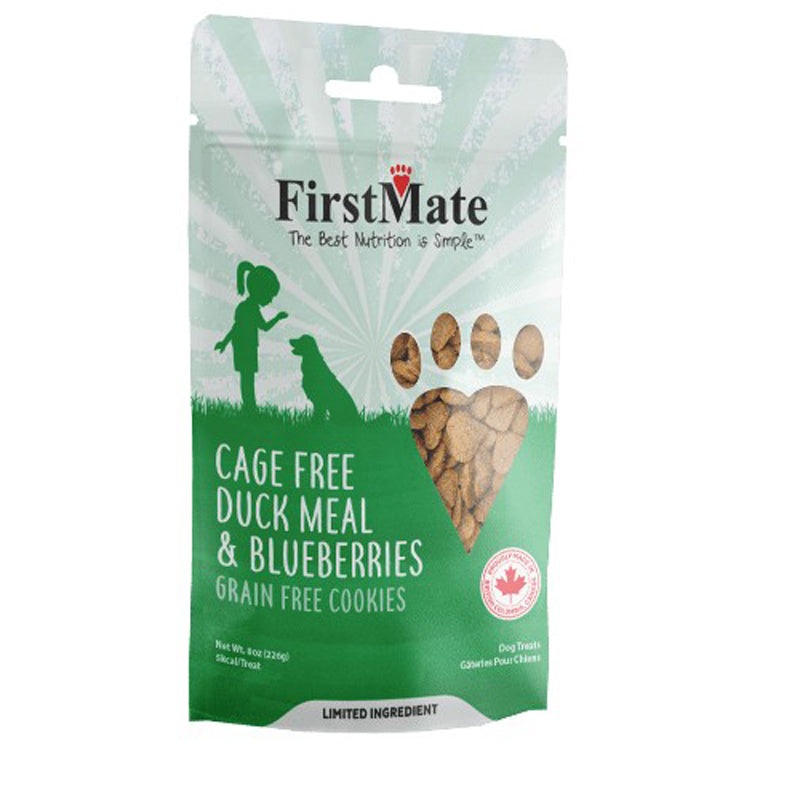 First Mate Cage Free Duck Meal & Blueberries Dog Treats 8oz