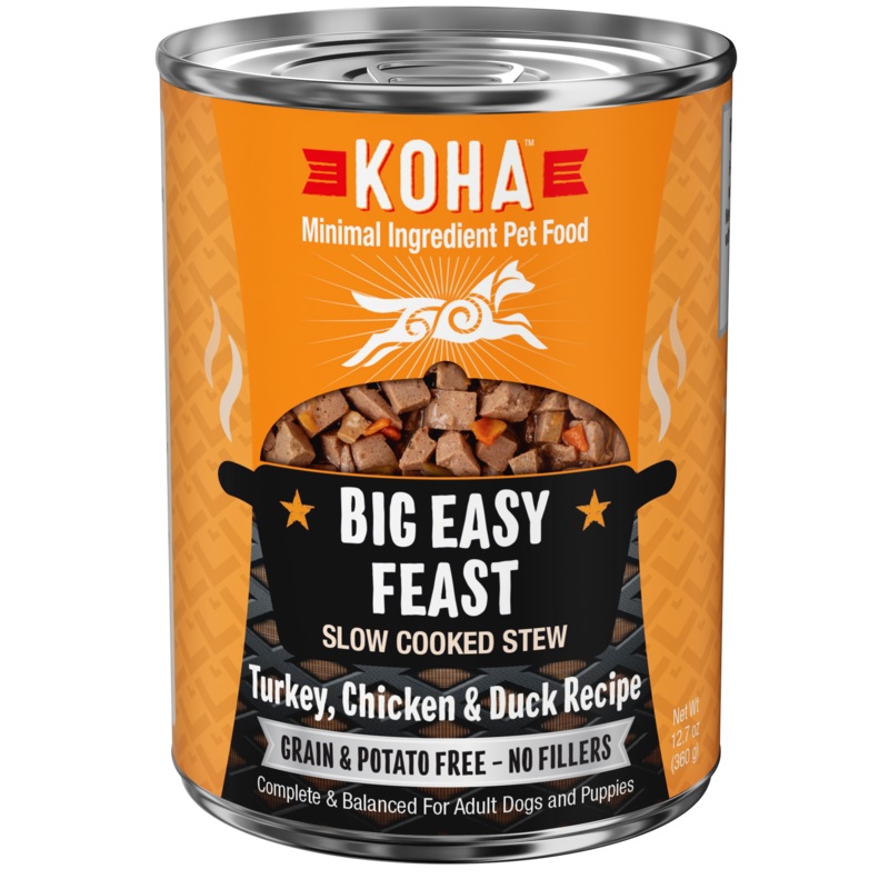 KOHA Big Easy Feast Slow Cooked Stew Turkey, Chicken, & Duck for Dogs 12.7oz