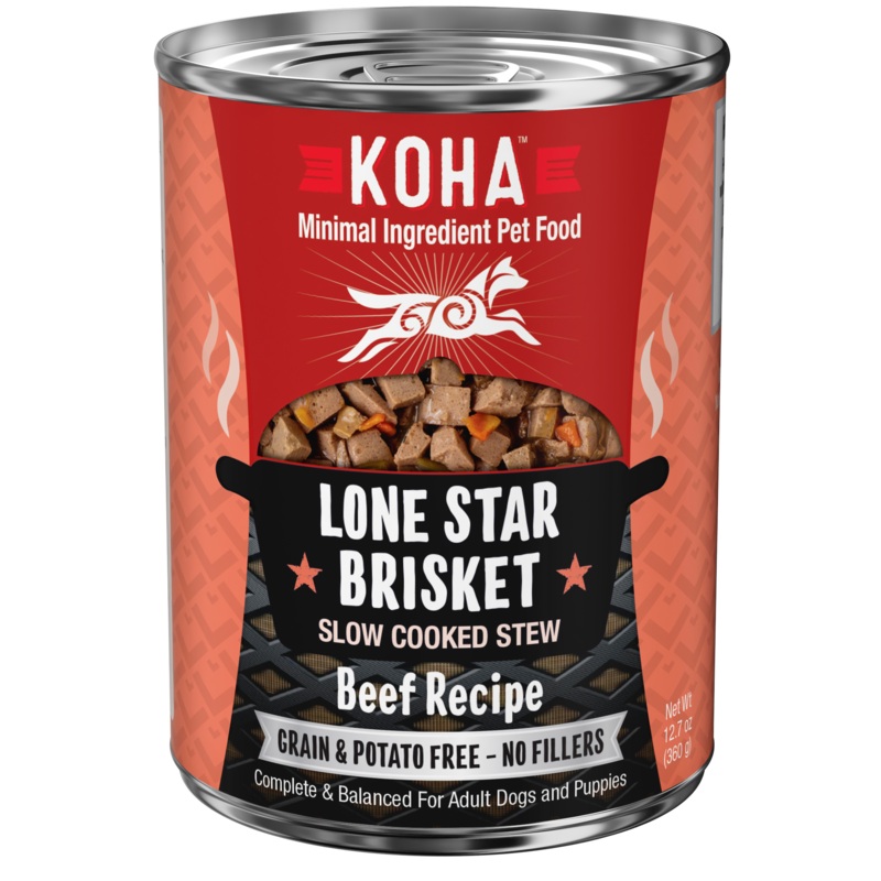 KOHA Lone Star Brisket Slow Cooked Stew Beef Recipe for Dogs 12.7oz