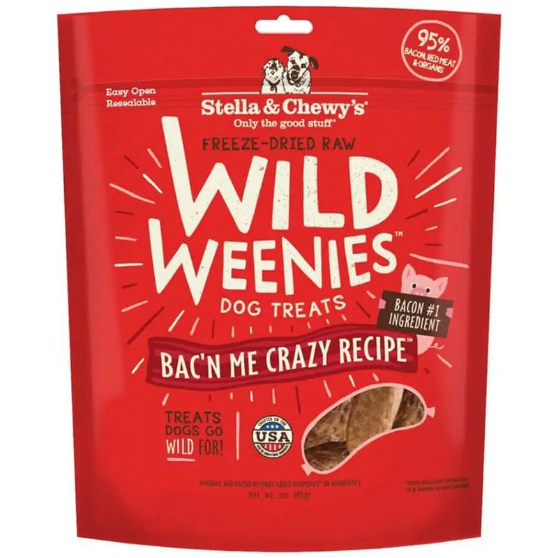Stella and Chewys Freeze Dried Wild Weenies Bac’n Me Crazy Recipe Dog Treats 11oz