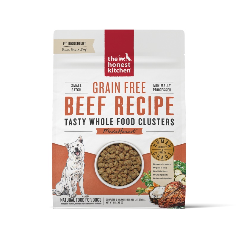 The Honest Kitchen Grain Free Beef Whole Food Clusters – Dry Dog Food – 1lb
