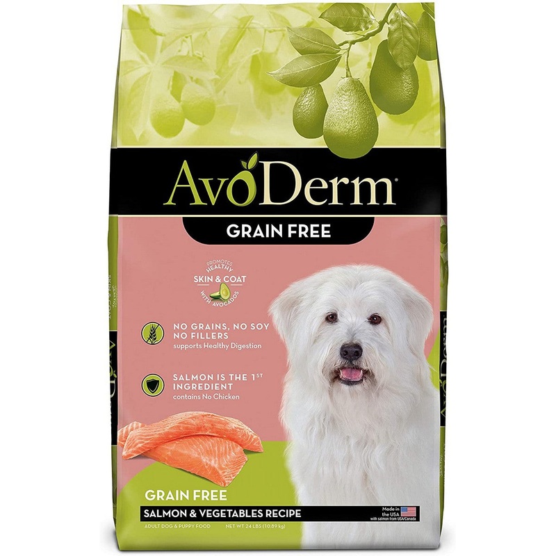 AvoDerm Grain-Free Dry Dog Food – Salmon & Vegetables – 24lb Bag